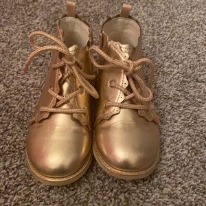 Rose gold toddler booties